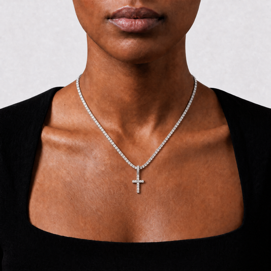 Moissanite Cross Chain